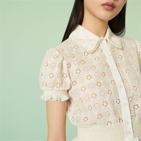 gucci broderie anglaise shirt|Gucci.